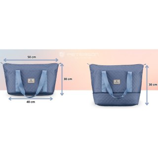 Treningowa torba wykonana z poliestru w niebieskim kolorze, wyposażona w uchwyt na walizkę - Peterson