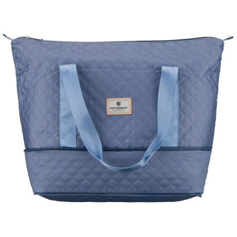 Treningowa torba wykonana z poliestru w niebieskim kolorze, wyposażona w uchwyt na walizkę - Peterson