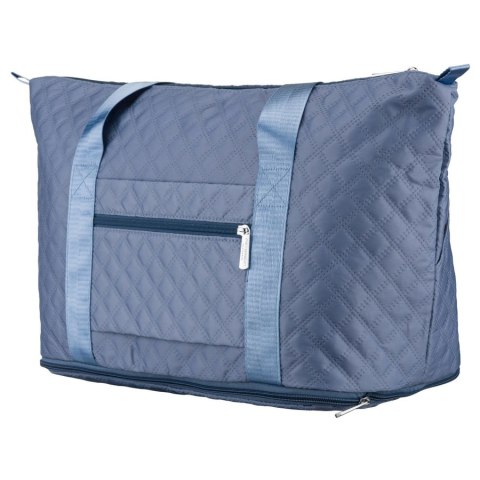 Treningowa torba wykonana z poliestru w niebieskim kolorze, wyposażona w uchwyt na walizkę - Peterson