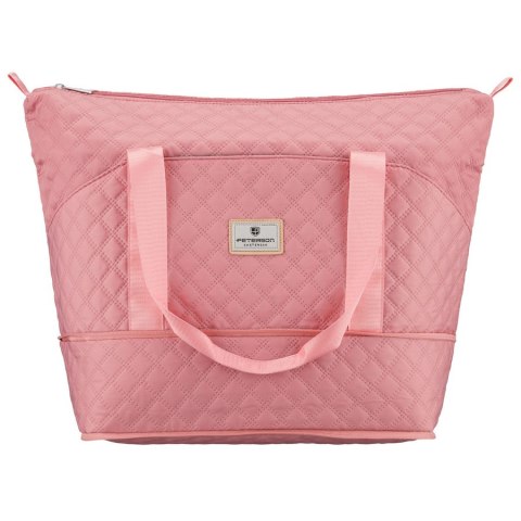 Treningowa torba wykonana z poliestru w różowym kolorze, zawieszona na wygodnych uchwytach - Peterson