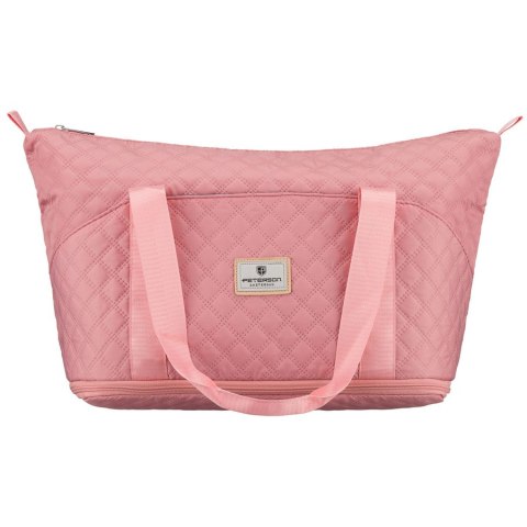 Treningowa torba wykonana z poliestru w różowym kolorze, zawieszona na wygodnych uchwytach - Peterson
