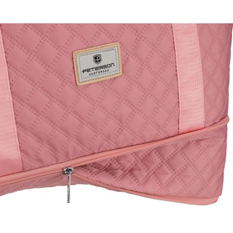 Treningowa torba wykonana z poliestru w różowym kolorze, zawieszona na wygodnych uchwytach - Peterson