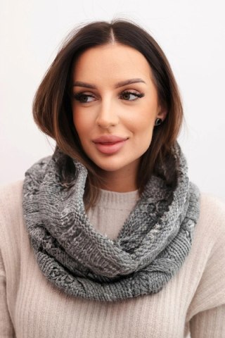 Ciemnoszary komin damski wełniany melanżowy KN25 – ciepły szalik zimowy