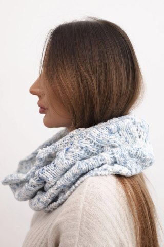 Niebieski komin damski wełniany melanżowy KN25 – ciepły szalik zimowy