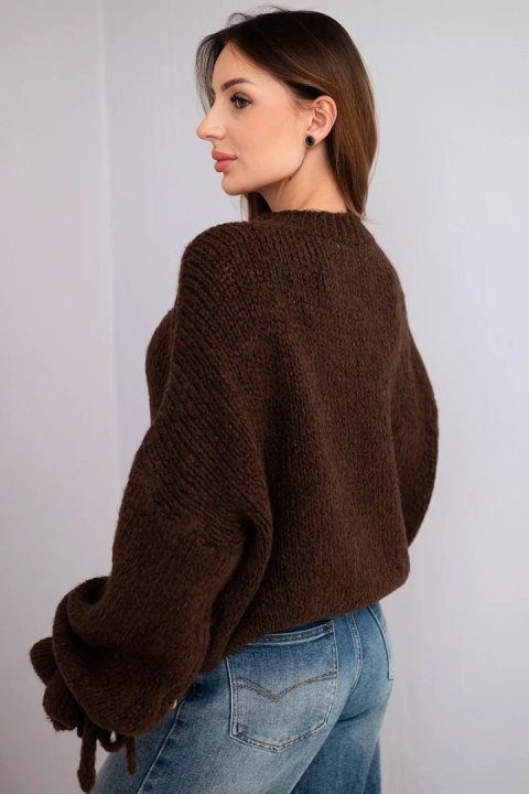 Sweter Damski Oversize z Moherem i Grubym Splotem – Brązowy | Stylowy Wieszak