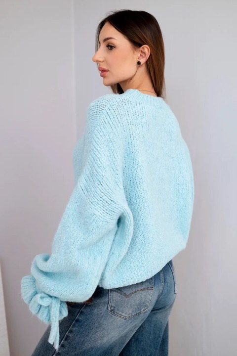 Sweter Damski Oversize z Moherem i Grubym Splotem – Niebieski | Stylowy Wieszak