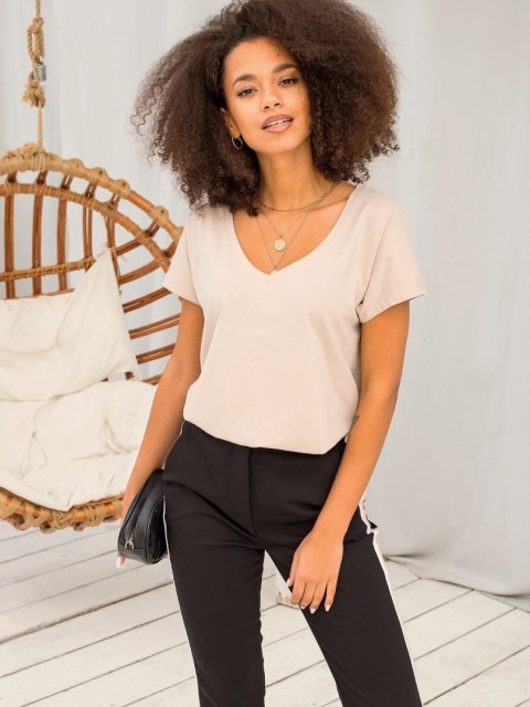 T-shirt RV-TS-4832.01P beżowy S