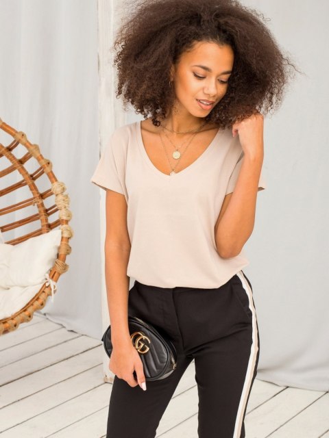 T-shirt RV-TS-4832.01P beżowy S