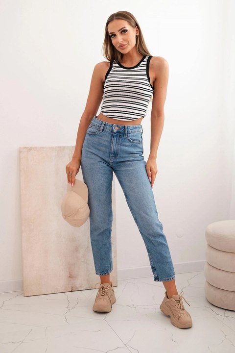 bluzka damska bawełniana prążkowana na lato