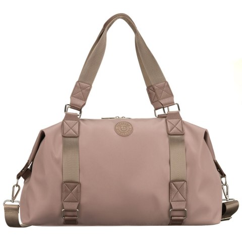 Brązowa torba treningowa z poliestru, jednokomorowa i zamykana suwakiem - Peterson