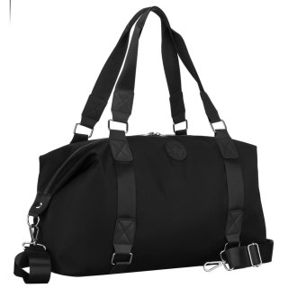 Damska torba treningowa z poliestru w czarnym kolorze zamykana suwakiem - Peterson