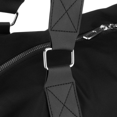 Damska torba treningowa z poliestru w czarnym kolorze zamykana suwakiem - Peterson