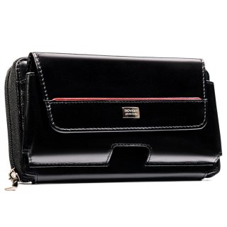 Skórzana, czarna saszetka męska z systemem RFID - Rovicky