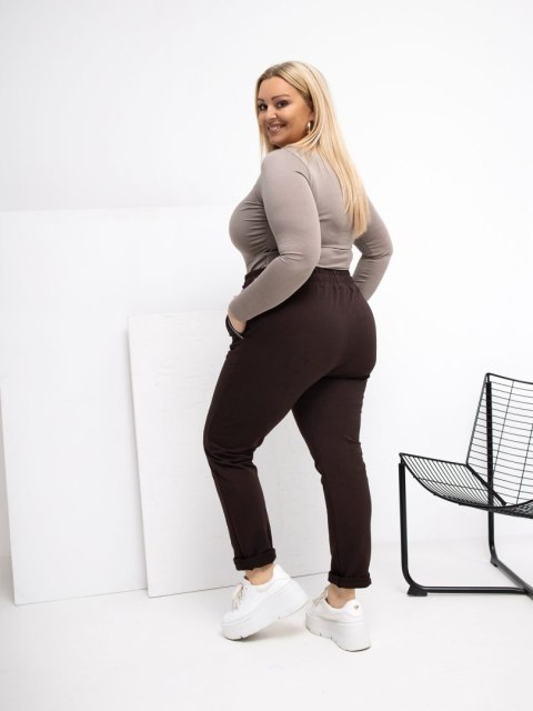 Spodnie dresowe RV-DR-4765.52 ciemny brązowy 2XL