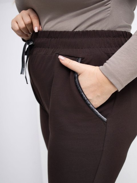 Spodnie dresowe RV-DR-4765.52 ciemny brązowy 3XL