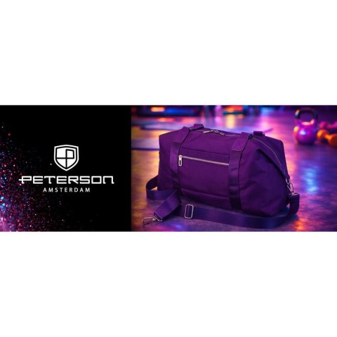 Sportowa torba treningowa z poliestru w fioletowym kolorze - Peterson