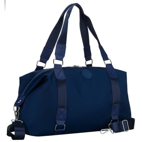 Sportowa torba treningowa z poliestru w granatowym kolorze, jednokomorowa - Peterson