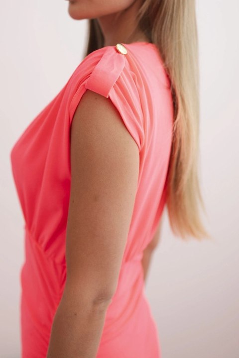 neonowa różowa sukienka damska wiskoza