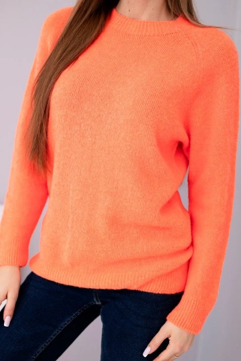 Pomarańczowy sweter damski z 30% baby alpaki