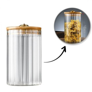 Cukiernica, pojemnik ryflowany z przykrywką bambusowa, rozm. M, 850 ml 1szt SZK168