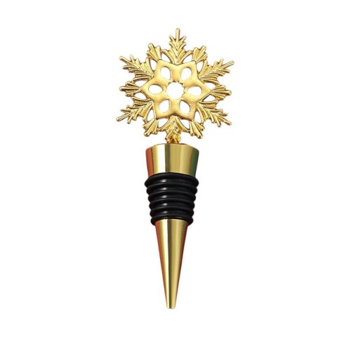 Korek, zatyczka do wina złota świąteczna ŚNIEŻYNKA BOŻE NARODZENIE AB05