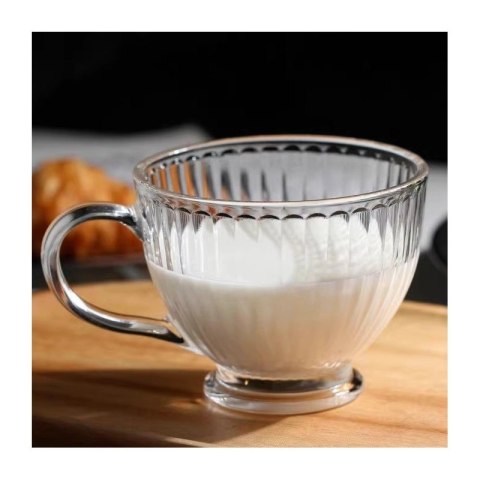 Zestaw 6szt. filiżanek szklanek ryflowanych dużych 380ml SZK150ZESTAW6