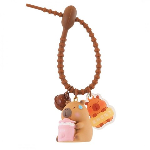 Brelok kapibara do kluczy z dzwoneczkiem i przywieszką