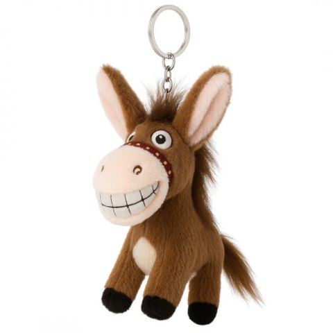 Pluszowy brelok osiołek brązowy do kluczy z ogonkiem