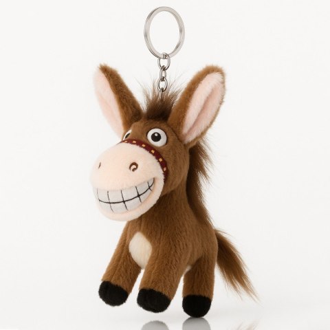 Uroczy brelok pluszowy osiołek jako ozdoba do torebki