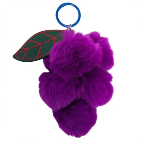 Puchaty brelok winogrono fioletowy z pomponów do kluczy