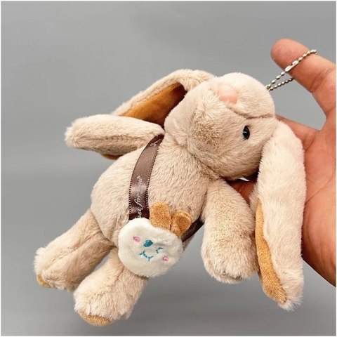 Beżowy brelok królik z długimi uszami