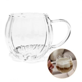 Filiżanka Szklana Ryflowana z Uchem 425 ml SZK203