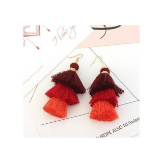 KOLCZYKI CHWOSTY CZERWONE K866CZE