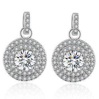 Kolczyki ślubne wiszące z kryształkami KSL04