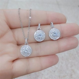 Kolczyki ślubne wiszące z kryształkami KSL04