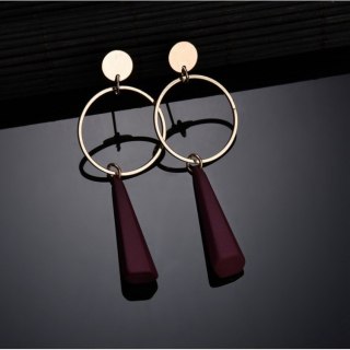 Kolczyki wiszące bordowe K968CZE