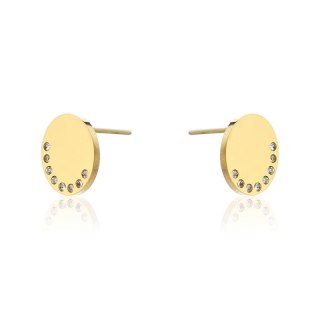 Kolczyki ze stali chirurgicznej pozłacane sztyft KST2163