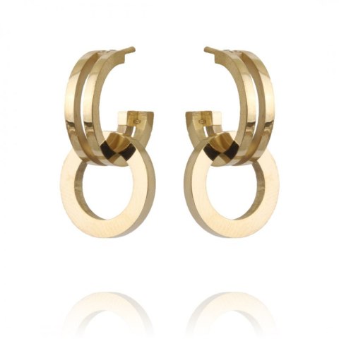 Kolczyki ze stali szlachetnej pozłacanej 14k złotem KST2806