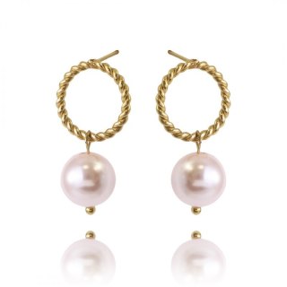 Kolczyki ze stali szlachetnej pozłacanej 14k złotem KST2930