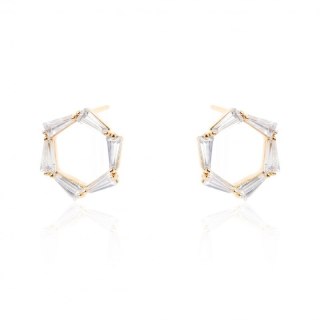 Kolczyki ze stali szlachetnej pozłacanej sztyft KST1964