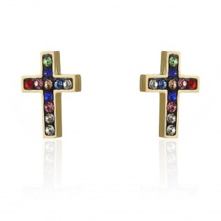 Kolczyki ze stali szlachetnej pozłacanej sztyft KST2101