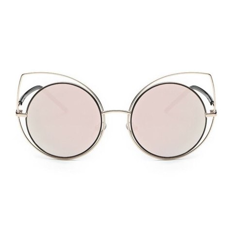 OKULARY LUSTRZANE KOCIE OCZY - RÓŻOWE OK86WZ3