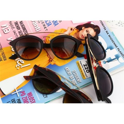 OKULARY PRZECIWSŁONECZNE KOCIE - BRĄZOWE W PANTERKE MATOWE OPRAWKI OK93WZ3