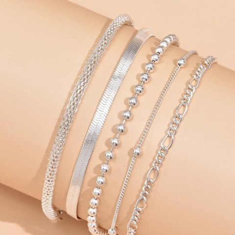 Zestaw bransoletek na stopę 5 sztuk B531