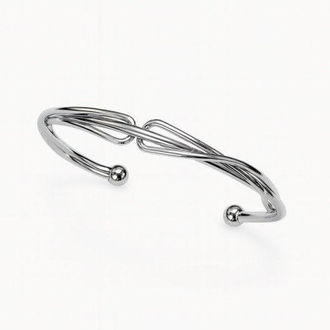 Bransoletka obręcz srebrna zawijana, pętelka B205S