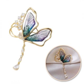 Broszka ozdobna motyl z cyrkoniami BZ209