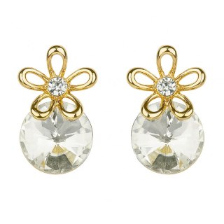 Kolczyki delikatne KWIAT cyrkonia, sztyft K156B