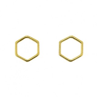 Kolczyki delikatne wielokąty, delikatne złote K314Z