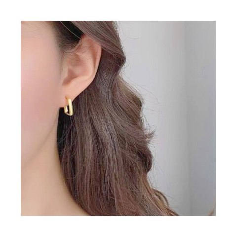 Kolczyki ze stali szlachetnej platerowane 14k złote, gładkie sztyft ze srebra S925 KST3343