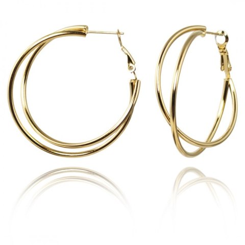 Kolczyki ze stali szlachetnej platerowane 14k złotem KÓŁKA duże KST3350